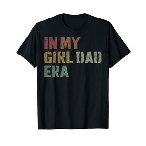 NWT Mens Retro In My Girl Dad Era Tshirt Black Vintage Graphic Tee Medium Large